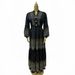 Verve Women's New Color-Block Rhinestone Craft Exquisite Crystal Button Cardigan Plus Size Muslim Robe Long Dress_ecoleips.com