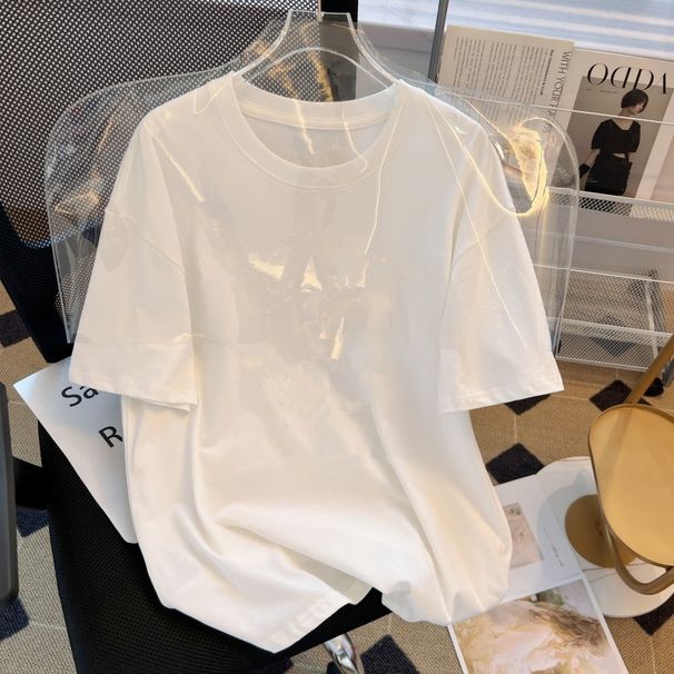 Oversized Pure Cotton T-Shirt For Women – Soft Relaxed Fit Drop Shoulder Tee In 12 Colors (White, Black, Wine Red)_ecoleips.com