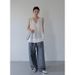 Suitable For All Seasons CLEAN SPACE Simple Versatile Casual For Women 2025 Thirteen Lines New Korean Style High Waist Drawstring Long Pants_ecoleips.com