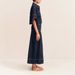 K Women's Casual Pocket Short Sleeved Shirt Split Skirt Denim Two-piece Set_ecoleips.com