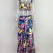 Women's Clothing women's elegant printed V neck suspender half length long skirt suit_ecoleips.com