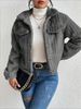 Women's Clothing Fleece Lined Jacket – Winter Plush Coat With Polo Collar, Thickened Warm Short Outerwear_ecoleips.com