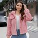 Women's Autumn/Winter Fluffy Ribbed Cardigan – Short Cropped Lapel Jacket | Soft Polyester Fleece | 4 Trendy Colors | S-XXL_ecoleips.com