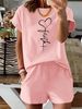 Women’s 2 Piece Outfit Set – Oversized Graphic T-Shirt And Biker Shorts Matching Set, Casual Summer Lounge Tracksuit For Daily Wear-339_ecoleips.com