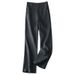 Moose Linen Straight Pants Women's New Semi-elastic High Waist Slim Casual Pants Cotton And Linen Wide Leg Pants_ecoleips.com