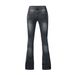 K Women's Jeans, Slim-fit Stretch Flare Pants, Solid-colored Denim Pants_ecoleips.com