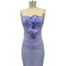 Blue Purple Mesh Elegant 3D Flower Women's Fashion Evening Dress Strapless Skirt_ecoleips.com