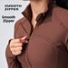 Women's Slim Fit Turtleneck Sports Jacket Ribbed Thickened Gym Wear Yoga Top With Finger Cots Nude Feel Outdoor Autumn Winter_ecoleips.com