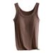 M-5XL Plus Size Modal Tank Top With Chest Pads For Women, Slim Fit Summer Camisole_ecoleips.com