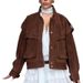 Women’s Autumn/Winter Suede Jacket – Wide Shoulder Long Sleeve Coat With Pockets | Stylish Casual & Formal Outerwear_ecoleips.com