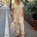Women's Clothing Spring Spot Solid Color Simple Fashion Atmosphere Loose Pocket Jumpsuit_ecoleips.com