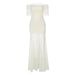 Women's European American Style Off-Shoulder Dress Pleated Mesh Patchwork See Through Spring Summer Sexy Clothing_ecoleips.com