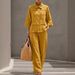 Fashionable Casual Cotton Linen Shirt Lapel Frayed Edge Women's Two Piece Set Style New_ecoleips.com