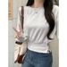 American Style Real Shot Chinese Cotton Blend Korean Chic Autumn Design Button Long Sleeve Short Oversized Sweatshirt_ecoleips.com