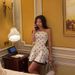 Fashion Women's Strapless High Waisted Slimming Polka Dot Print Dress A-Line Mini Skirt French Heiress Style Hot Selling R Clothing_ecoleips.com