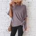 2025 European And American Women's Clothing Summer New Solid Color Batwing Sleeve Loose T-shirt With_ecoleips.com