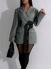 K European And American Women's Suit Jacket With Side Straps, Waist Cinching And Splicing, Long Sleeved Suit_ecoleips.com