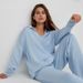 Cross-Border European And American Autumn Winter Sweater Suit Polo Collar Knitted Pullover + Wide-Leg Trousers Two-Piece_ecoleips.com