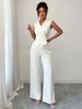 Women's Clothing Elegant Suit Fitted Waist Top Flowing Wide Leg Spring Summer_ecoleips.com