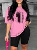 Summer Women's Casual And Fashionable American Flag Graphic Printed Loose T-shirt Shorts Two-piece Sportswear Suitable For Daily Wear-139_ecoleips.com