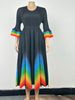 Women's Plus Size Dress Elegant V Neck Gradient Color Long Dress For Autumn Stylish_ecoleips.com