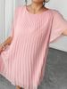 Women's Summer Pleated Solid Color Loose Elegant Chiffon Dress_ecoleips.com