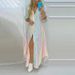 ng2510292 Ng2510292 2025 Spring Foreign Trade Wish Women's Fashion Elegant Printed Single-Breasted Split Shirt Long Dress_ecoleips.com
