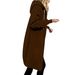 Women's Longline Hooded Loungewear Sweatshirt Winter Pullover With Pockets Cozy Casual Zip-Up Hoodie_ecoleips.com