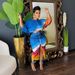 Women's Clothing Off The Shoulder Batwing Sleeve Top And Slit Skirt Two Piece Set Style Printed Top Skirt Separate Women's Clothing_ecoleips.com