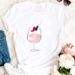 clothing With Round Neck, Plus-size European And American Clothing, Wine Glass Short-sleeve Women's T-shirt_ecoleips.com