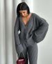 Spring And Autumn New Casual Women's Clothing Solid Color Long Sleeve Button Sweater Cardigan Pants Fashion Suit_ecoleips.com
