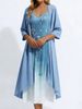2026 Women's Summer 2-Piece Maxi Dress Set –Embroidery Print, Spaghetti Strap Dress & Open Front_ecoleips.com