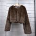 K Solid Color Short Women's Faux Fur Coat_ecoleips.com