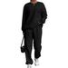 Women's Clothing Cable Knit Patchwork Top With Long Sleeves Round Neck Two Piece Set Casual Fashion For Spring Autumn_ecoleips.com