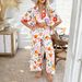 Women's Bohemian Geometric Color Block Cardigan And Wide Leg Pants Set Spring Summer Casual Wear_ecoleips.com