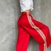 Women's High Waist Wide Leg Pants Casual Slimming Drapey Straight Leg Floor Length Side Stripes Cotton Elastic Waist_ecoleips.com