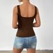 Y2K Fashion Women's Sexy Strappy Tank Top - Versatile Sleeveless Crop Top For Trendy Outfits (Brown/Black/White/Pink, S/M/L/XL)_ecoleips.com
