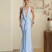 ng2510292 European And American Sexy 2025 Deep V Halter Neck Mermaid Gown With Waist Twist Design Slim Fit Dress_ecoleips.com