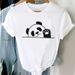 European And American Cross-border Foreign Trade Clothing Cute Panda Round-neck Printed Women's Short-sleeve T-shirt Top_ecoleips.com