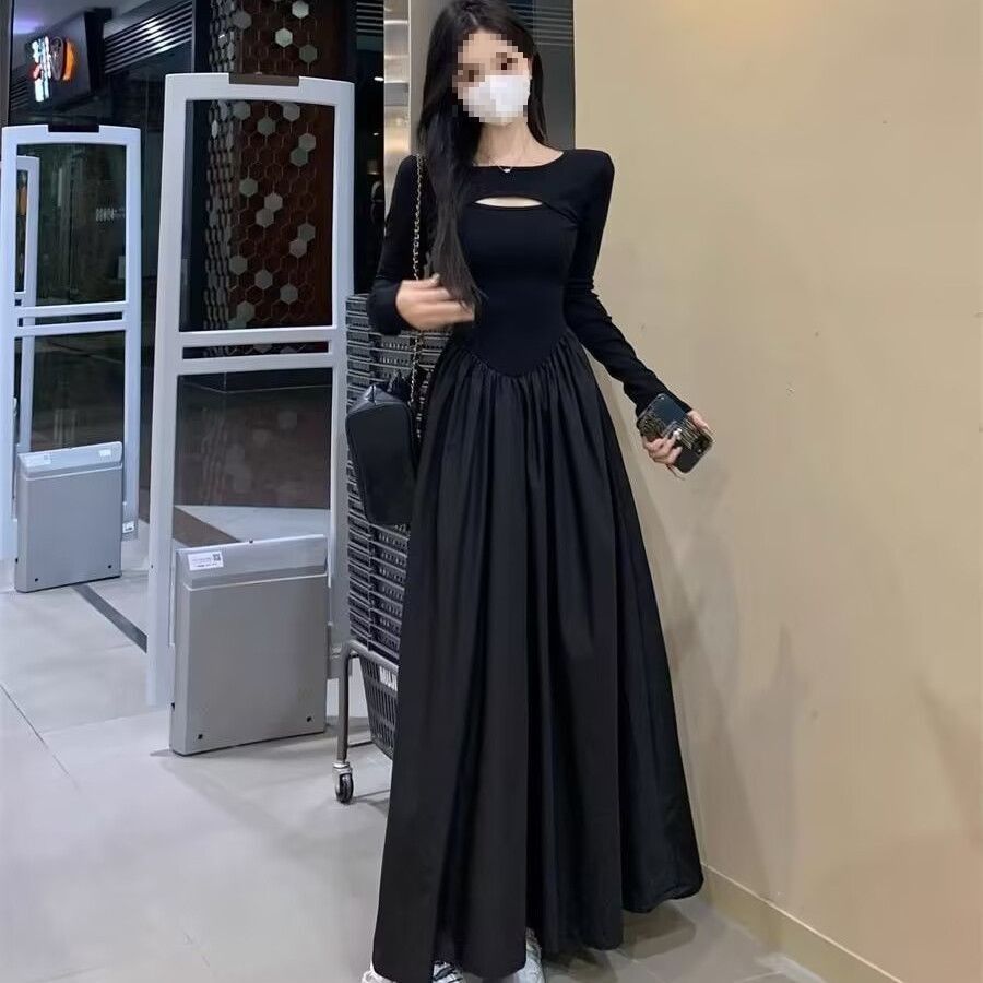 French-style Patchwork Two-piece For Women, Spring Season, Elegant And Slimming, Hepburn-inspired Niche Design Long_ecoleips.com