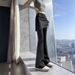 K New Fake Two-piece Drawstring Paired Pants For Women's Slimming Pants, Sporty Women's Pants Skirt, Micro Flared Pants_ecoleips.com