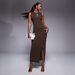 Keyhole Backless Knit Bodycon Dress With Metal Buckle - Slim Fit Slit Long Sleeveless Dress For Night Out And Date Night_ecoleips.com