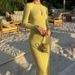 Women's Elegant Mock Neck Long Sleeve Striped Knit Bodycon Midi Dress – French Style Fall Winter Layering Gown 2026_ecoleips.com