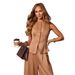 Women's Clothing Wide Leg Pants & Vest Set – Effortless Style Stylish Casual Suit For Effortless Elegance"_ecoleips.com