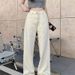 ng2510292 Ng2510292 Ng2510292 Retro Jacquard Design Straight-Leg Jeans For Women, 2025 Fall/Winter New High-Waisted European Style Narrow Wide-Leg_ecoleips.com