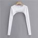 European And American Niche Pure-desire Girl's Short Vest-style Outerwear, Half-length Layered Cover-up, Long-sleeved_ecoleips.com