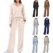 2023 European And American Autumn Winter New Fashion Casual Women's Long Sleeve Drawstring Solid Color Commuter_ecoleips.com
