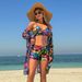 Women's Clothing Swimsuit Sexy Sun Protection Three Piece Set Chiffon Printed Multi-Color Bikini Cover Up_ecoleips.com