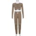Women's Clothing Basic Solid Color Patchwork Sports Yoga Comfortable Fitness Clothing Suit_ecoleips.com