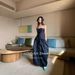 CZ ZHANG Commuting Fashionable Light Spring Korean Style Strap Bow Solid Color A-Line Strapless Dress B16292_ecoleips.com